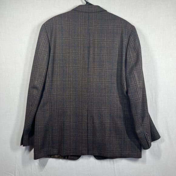 Lauren Ralph Lauren Blazer Mens 44R Brown Blue Plaid Wool Sport Coat Jacket - Picture 2 of 16
